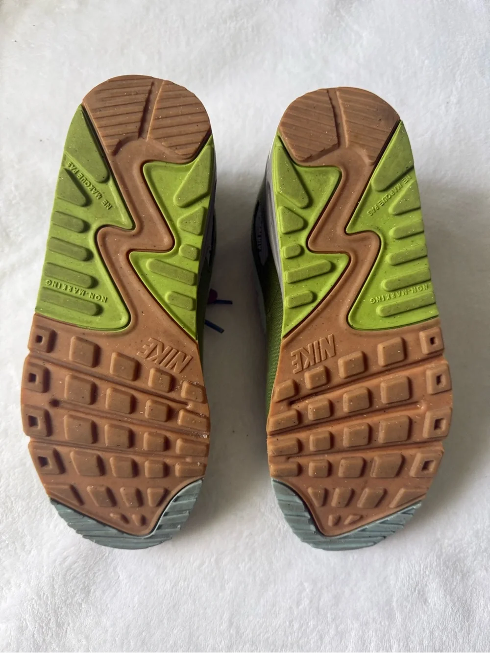 Nike Light Blue and Lavender Low-Top Sneakers with Lime Accents